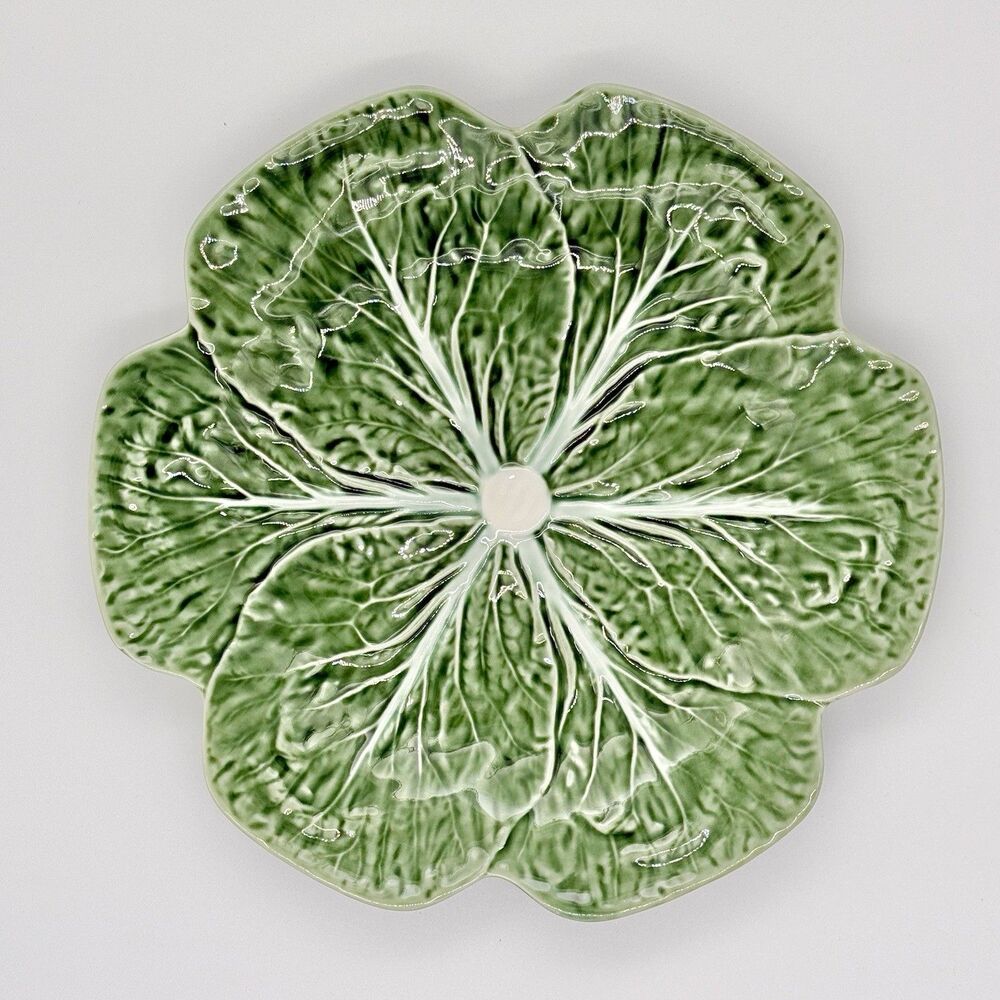 Bordallo Pinheiro Green Cabbage 10.5” Dinner - Serving Plate 1941467 Majolica
